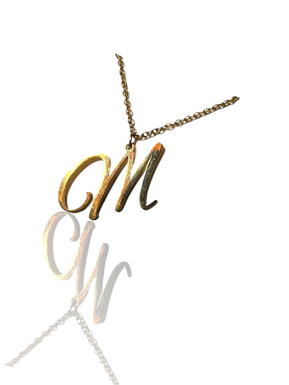 Gold Script 'M' Pendant Necklace - Women's Jewelry